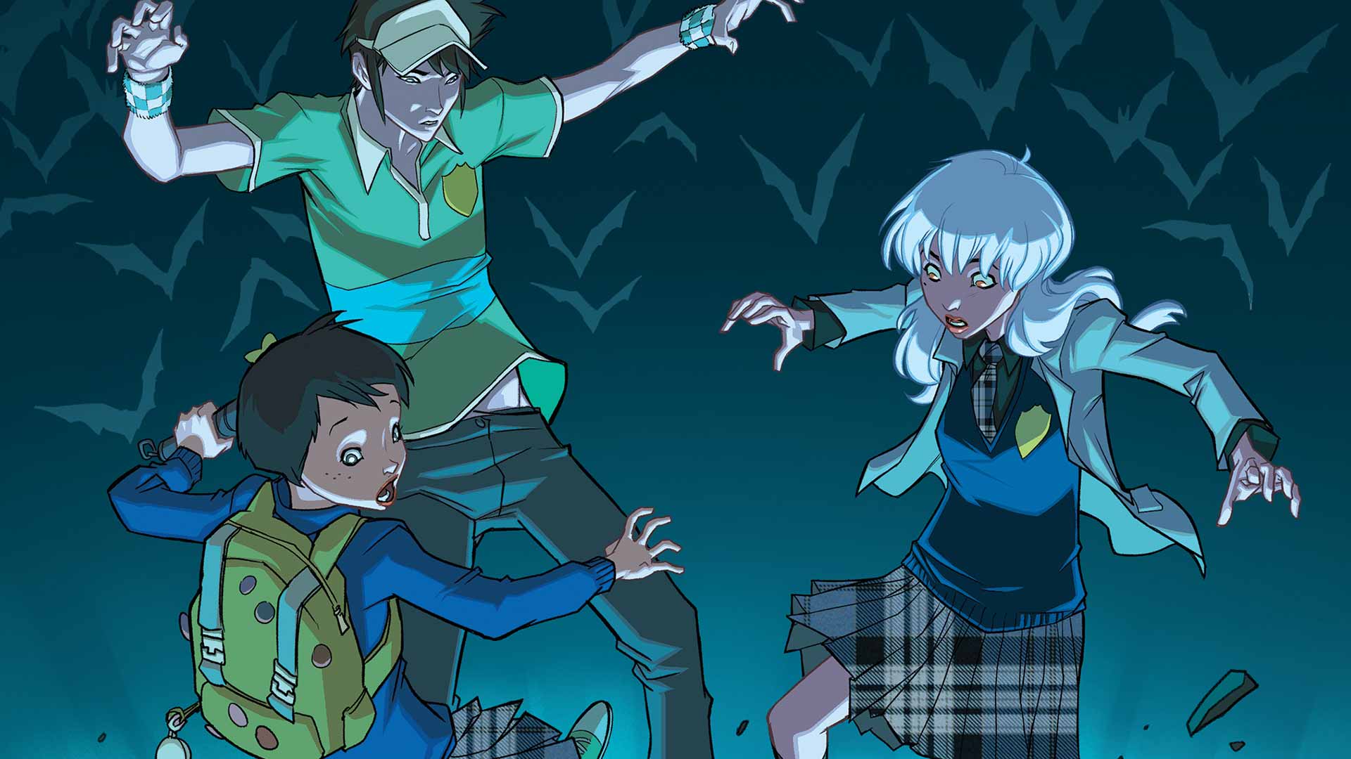 Olive Silverlock, Mia "Maps" Mizoguchi e Kyle Mizoguchi.