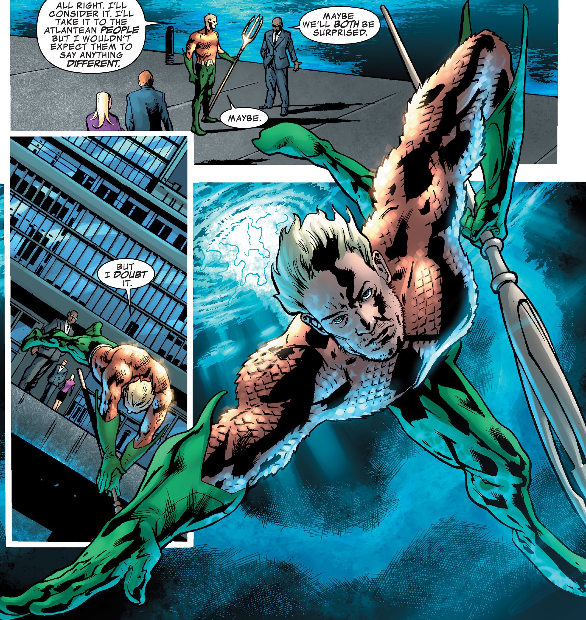 Aquaman voltando à Atlântida.