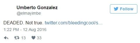 Tweet de Umberto sobre o rumor.