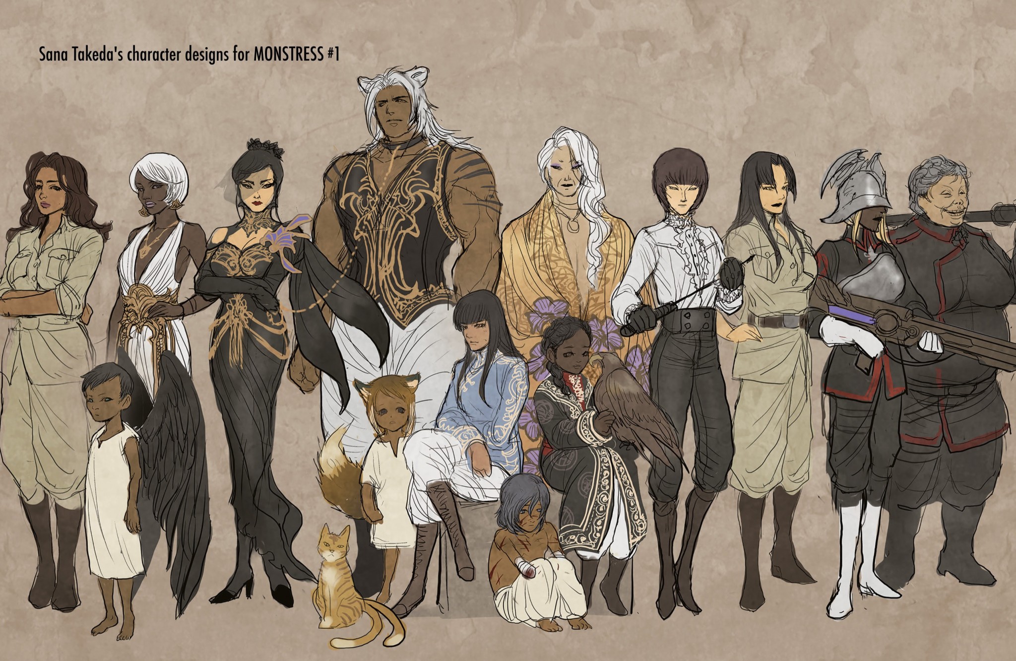 Design dos personagens de Monstress
